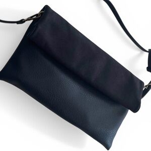 Anthropologie Black Suede and Leather Shoulder Bag